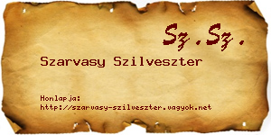 Szarvasy Szilveszter névjegykártya