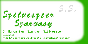 szilveszter szarvasy business card